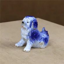 Фарфоровая фигурка собаки щенка керамическая собачка миниатюрное искусство и ремесло подарок орнамент для украшения дома и фестиваля украшения