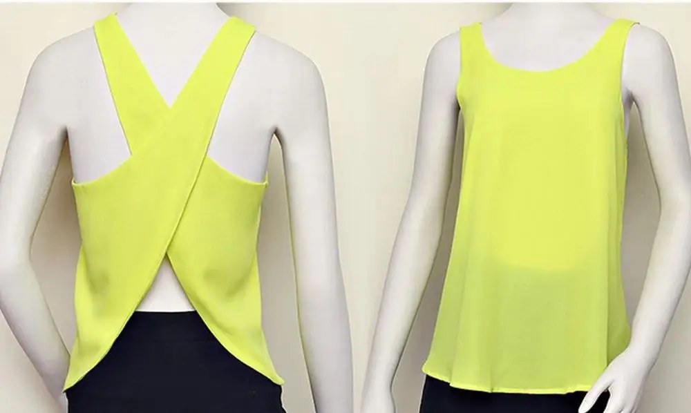 Модная Летняя женская блузка без рукавов с круглым вырезом яркая жилетка