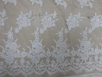 

3yards Beautiful White African Cord Lace Fabrics Corded Lace Trim DIY Wedding Dress Accessories