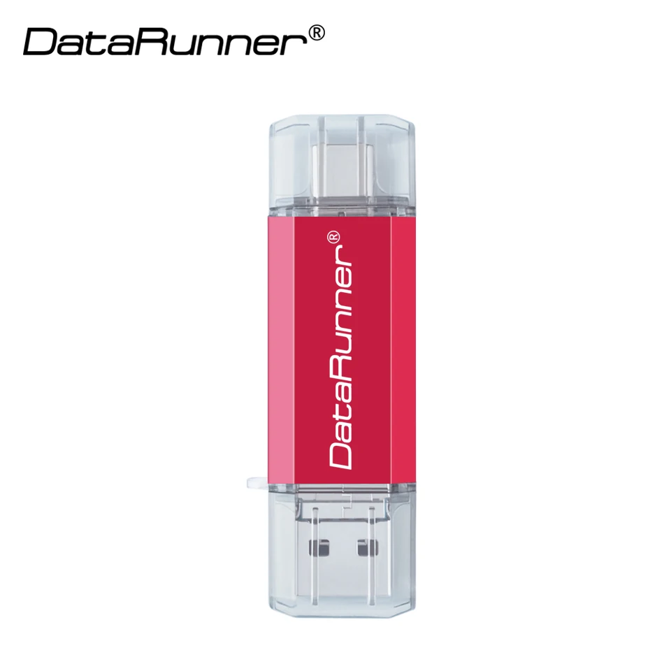 DataRunner OTG USB флеш-накопители USB3.0& type-C& Micro usb флеш-накопитель 16 ГБ 32 ГБ 64 ГБ 128 ГБ 256 ГБ 3 в 1 Флешка флеш-накопитель - Цвет: Красный