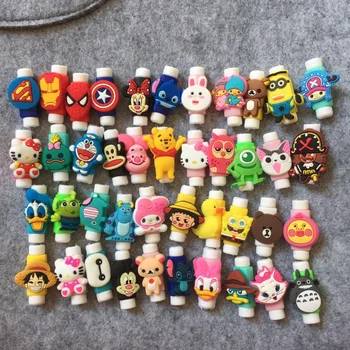 

1000pcs Cute Cartoon Cable Protector Data Line Cord Protector Protective Case Cable Winder Cover For iPhone USB Charging Cable