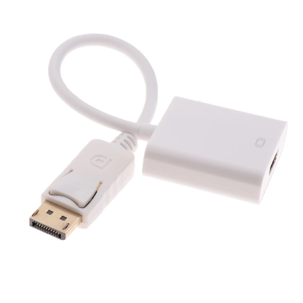 MagiDeal 1080P Display Port DP Male To Female HDMI   Adapter Converter Cable White
