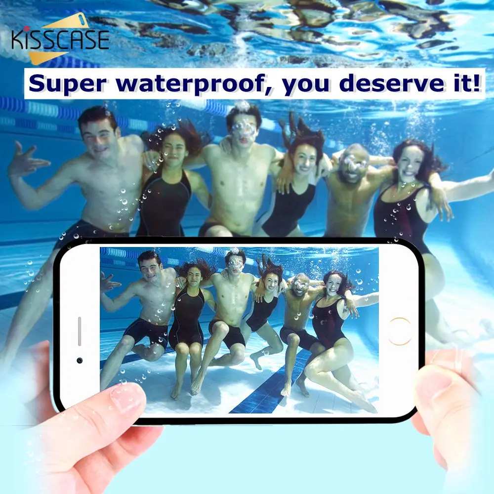 KISSCASE Waterproof Case For iPhone 5 5s 6 6s Plus Hybrid TPU Screen Touch Underwater Cover 7 8 |