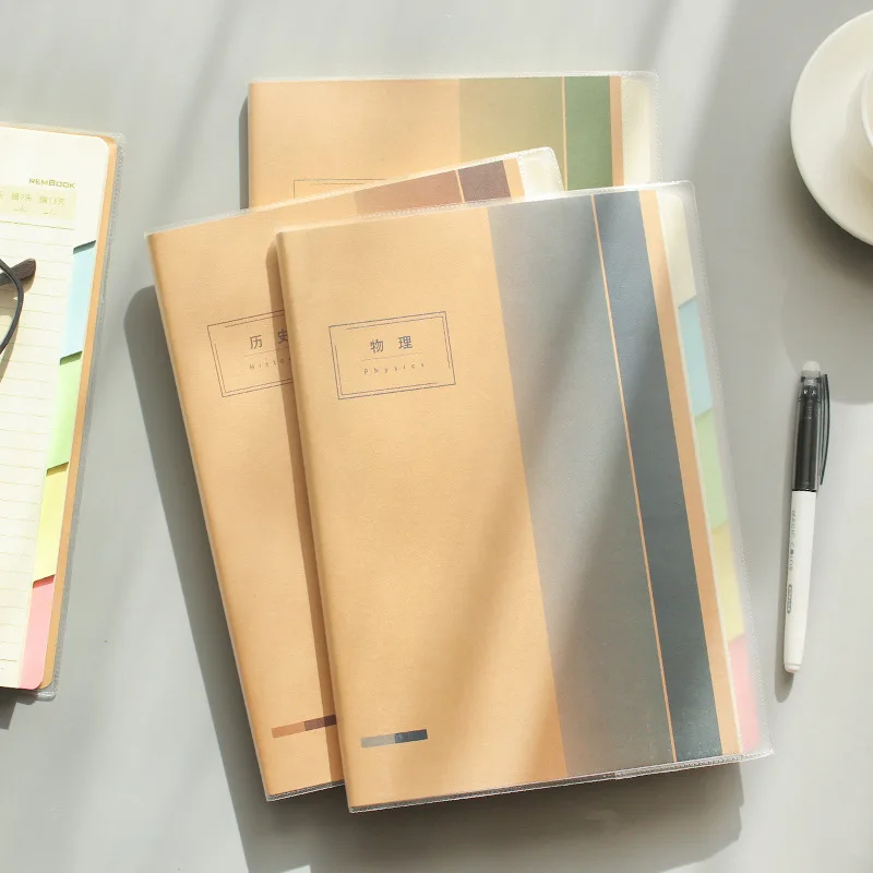 

1pcs Notebook students English thickened 16K plastic sleeve B5 student subject index notebook Small clear notepad