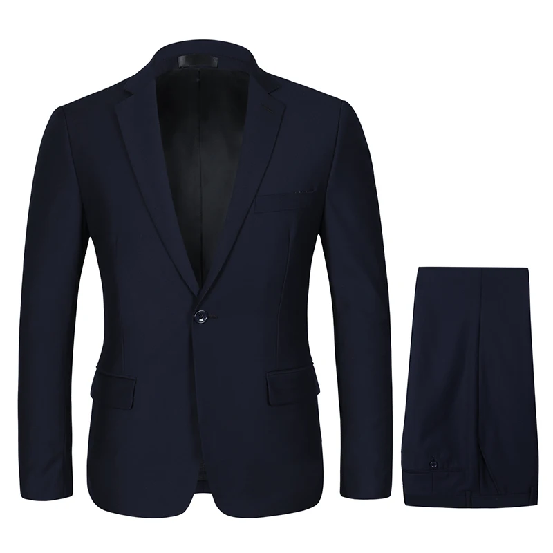 YUNCLOS, деловой мужской костюм из 2 предметов, куртки на одной пуговице+ брюки, костюмы для свадебной вечеринки, повседневный приталенный мужской костюм, Tuexdos