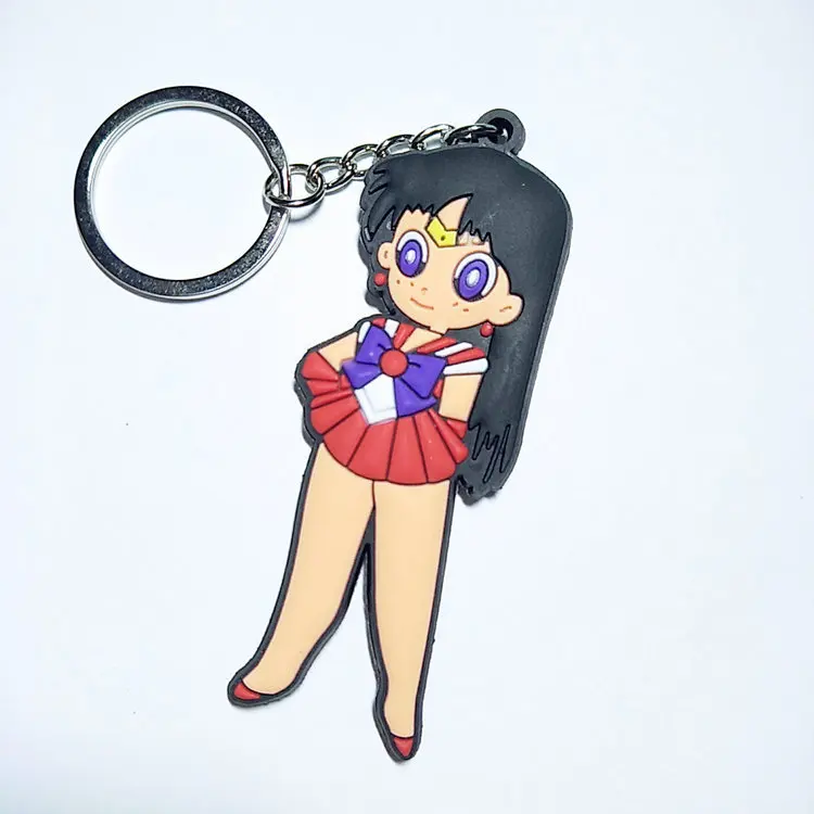 Bonito Sailor Moon dibujos PVC llavero mercurio Marte Júpiter moda cute silicona para llaves regalo pendiente de la joyería del bolso