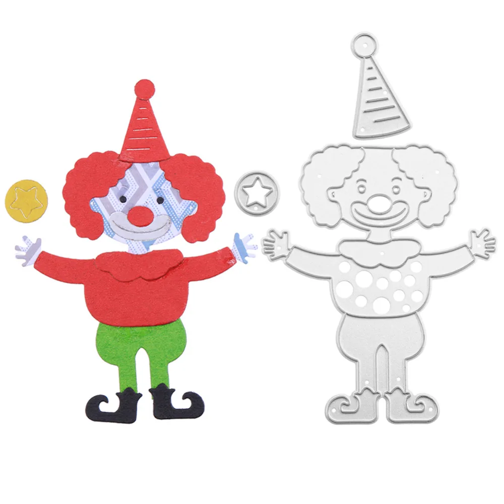 

Funny Circus Clown Die Set Metal Cutting Dies Stencil for DIY Scrapbooking Photo Album Embossing Paper Cards Decorative Crafts