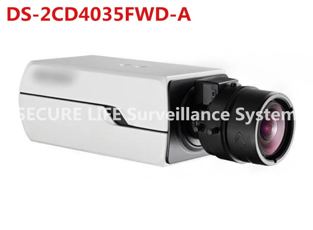 DS-2CD4035FWD-A English version 3MP Smart IP Box Camera 120dB WDR Auto Back Focus, cctv camera POE SD card recording