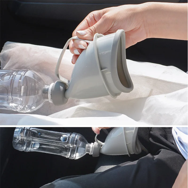 

1pc Portable Travel Urinal Car Handle Urine Bottle Urinal Funnel Tube Outdoor Camp Urination Device Stand Up & Pee Toilet