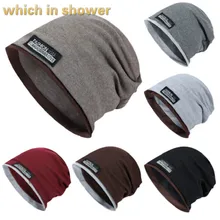 Модная шапка-тюрбан из хлопка для женщин и мужчин, одноцветная Женская Осенняя шапка Skullies, Весенняя Осенняя шапка-чулок