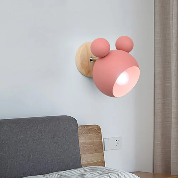 

Modern Minimalist Colorful Mickey Macaron Led Bedroom Wall LampStudy Room, Children's Room, Bedside Aisle Hallway 1164