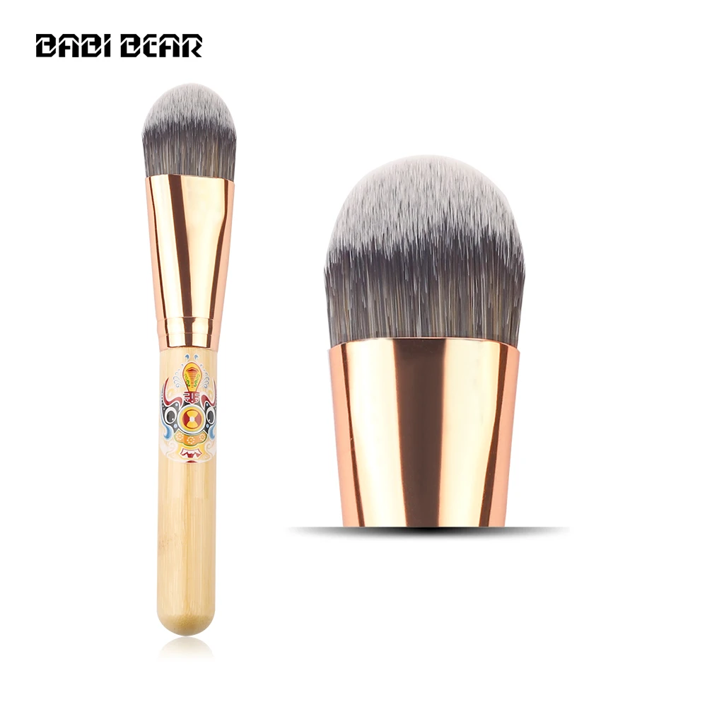 BABI BEAR 1Pcs Makeup Brush Foundation Fiber Hair Bamboo Handle Powder Concealer Face Mask Make Up Brushes Cosmetic Tool | Красота и