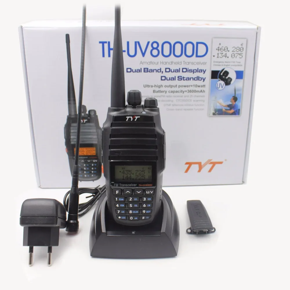 TYT TH UV8000D Walkie talkie 10 Watt 3600mAh 136 174MHz/400 520MHz Ham Radio Station Amateur Communciator|Рации| |