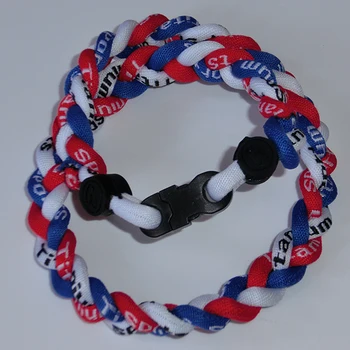 

NEW! BASEBALL Titanium Tornado Sport Necklace 20"blue red white 3 ROPE