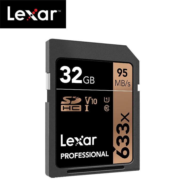 100% оригинальная SD карта Lexar 633x 16 ГБ 32 64 Гб класс 10 SDHC SDXC памяти 128 256 512 для цифровой