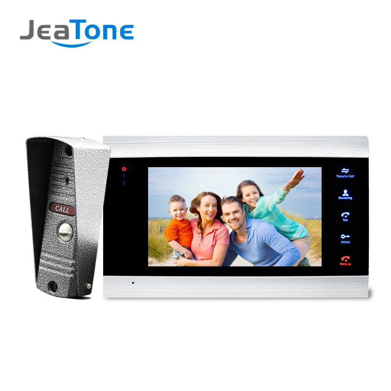 JeaTone Новый 7 дюймовый дверной Видеозвонок монитор домофон с 1200TVL открытый Камера IP65 дверной домофон Системы - изображение