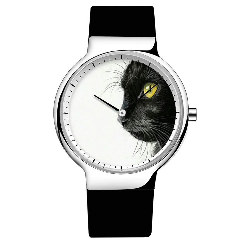 

F-009 BAOSAILI Cold Black Charm Cat Simple Style Watch Colorful TPU Band Quartz Women Popular Montre Femme Watch For Ladies
