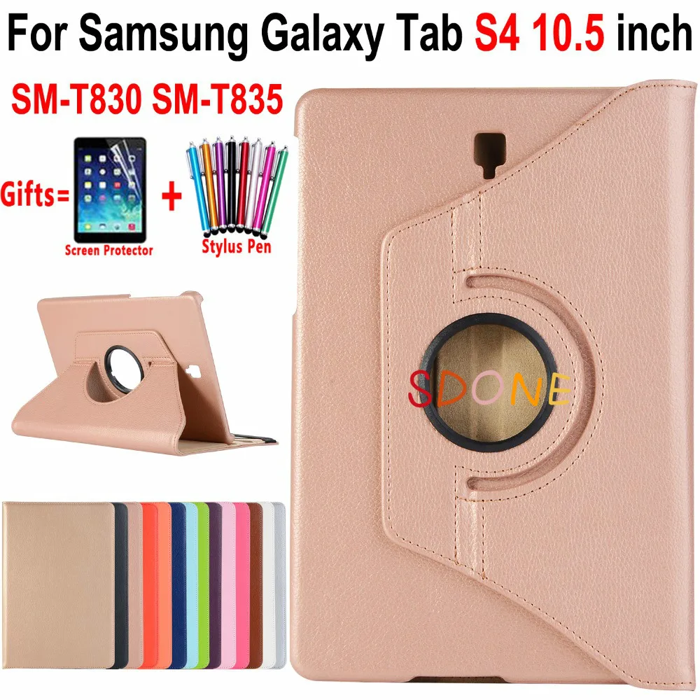 Чехол для Samsung Galaxy Tab S4 10 5 дюймов T830 T835 SM-T830 360 градусов поворотный кожаный Смарт