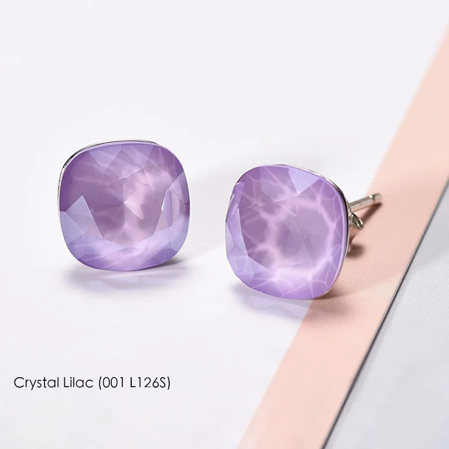 Crystals From Swarovski Stud Earrings For Women New Fashion Sterling silver Earrings Piercing Earring Elegant Wedding Jewelry - Окраска металла: L126S