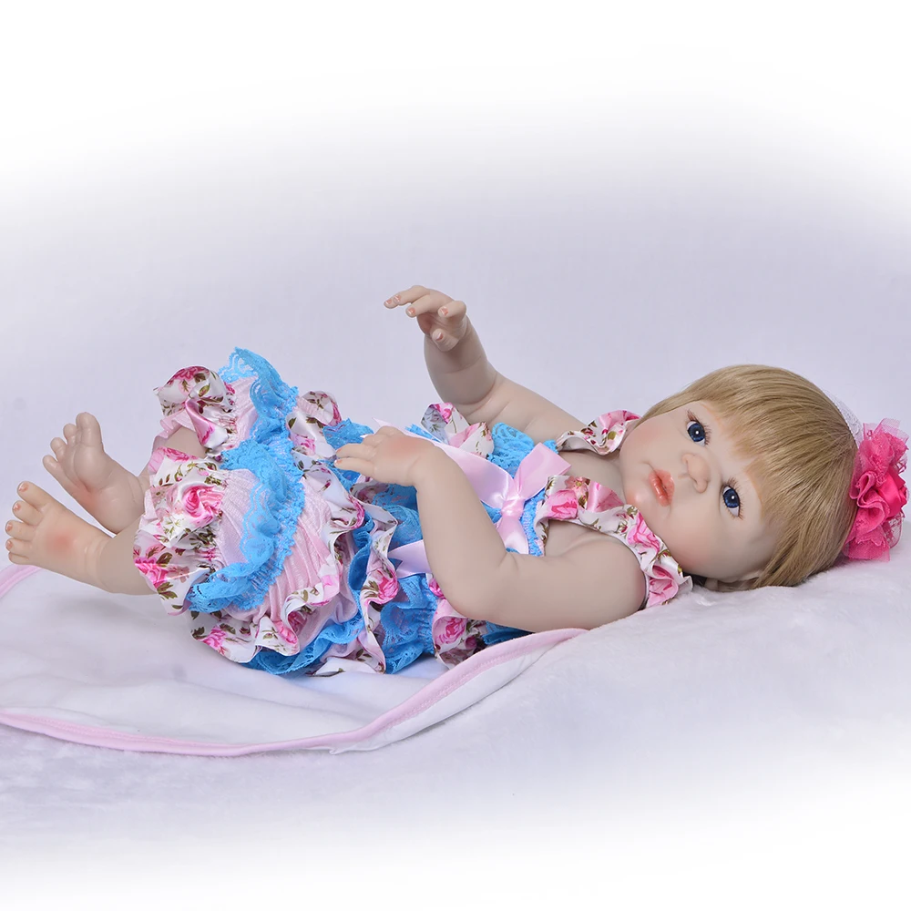 2019 Newest Reborn Baby Girl 55 cm full Silicone vinyl Stuffed Dolls Babies 22 Inch Kids Christmas Gifts Fun Growth Partn | Игрушки и