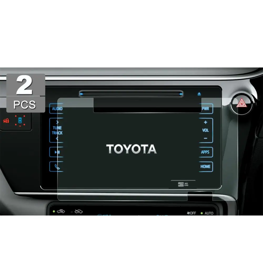 

RUIYA 2pcs PET screen protector for Corolla 7inch car navigation touch display screen,Invisible transparent protective film