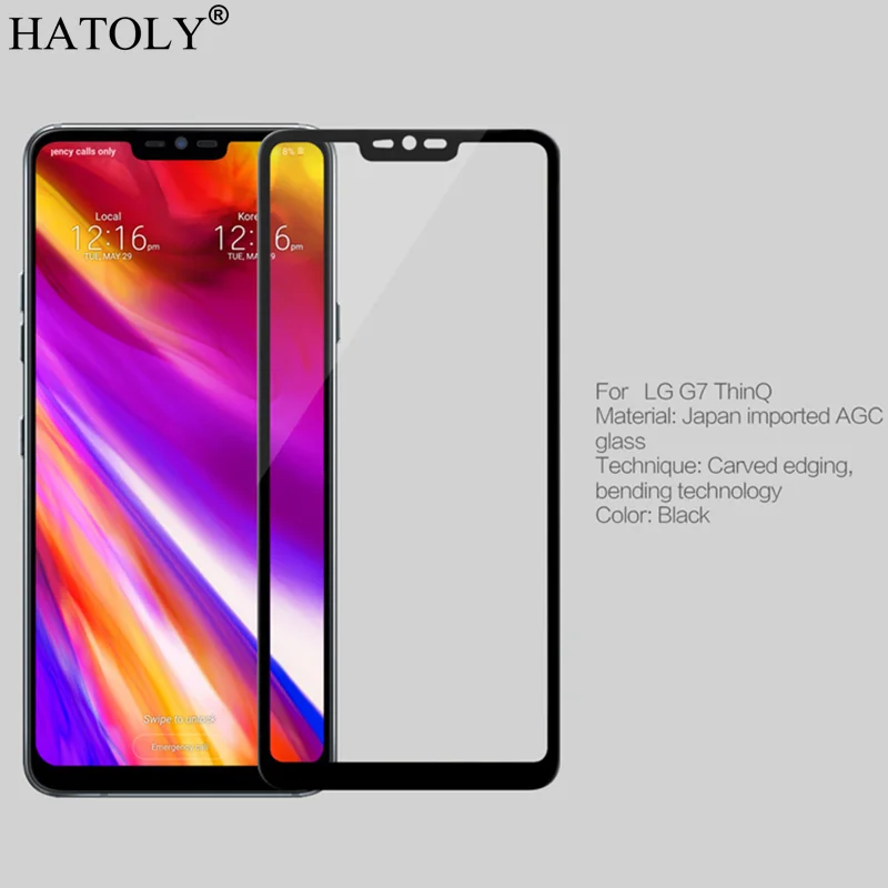 

HATOLY For Tempered Glass LG G7 Glass 3D Full Coverage Protective Film Screen Protector for LG G7 thinq Glass For LGG7 G7+ G710