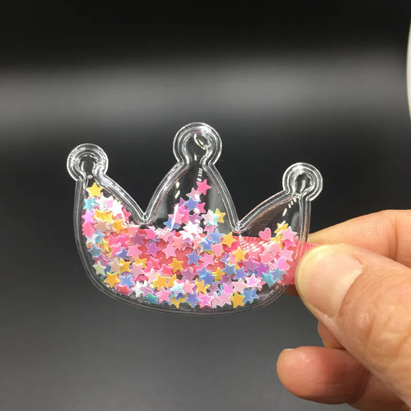 

Transparent five-pointed star inside small star hairpin child crown tiara issuing card