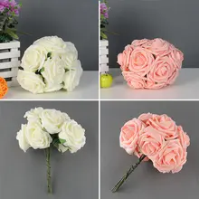 Pretty Charming 10 Heads Lovely Cute Artificial Rose Flower font b Wedding b font Bridal Bouquet