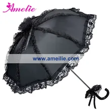 Черный цвет Готический кружевной зонтик черные свадебные мужские вечерние зонты от солнца