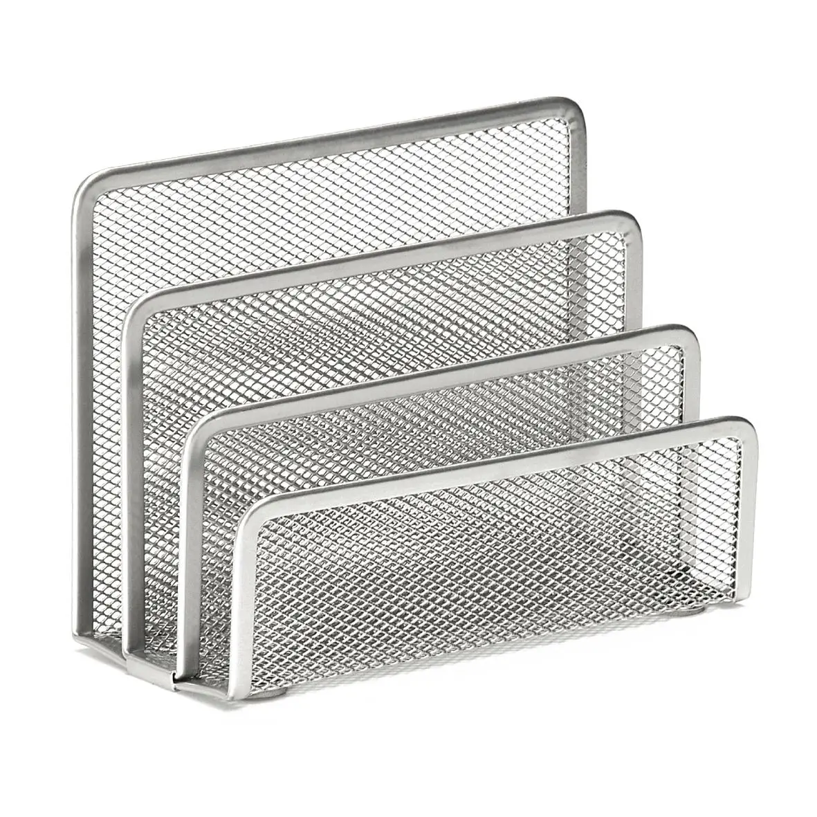 

2 PCS of Metal Office Mesh Bin & Desk Organiser Set Stationery Tidy Letter Holder, Letter Sorter Silver