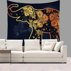 Самонаведения короткие плюшевый гобелен животного Индийский Слон бабочки настенный, для дома декоративный гобелен Йога Одеяло 130X150 см