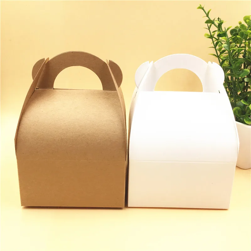 

100Pcs/Lot Natural Brown And White Box Kraft Paper Packing Box Soap Handle Blank DIY For Wedding Birthday Gift Paper Boxes