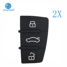 OkeyTech 3 Button Replacement Repair Skin Flip Folding Car Key Shell Case Rubber Pad For Audi A3 A4 A5 A6 A8 Q5 Q7 TT S LINE RS
