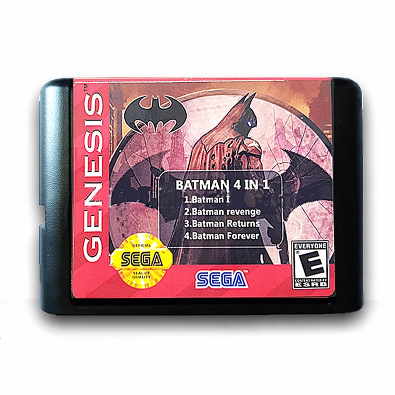

Batman 4 in 1(I Revenge Return,Forever) with Saving Function File 16 bit Sega MegaDrive Genesis Game Cartridge English Language