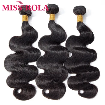 

Miss Rola Hair Peruvian Hair Body Wave 3 Bundles Natural Color 8-26 Inchs 100% Human Hair Extension Non-Remy Hair Weaving