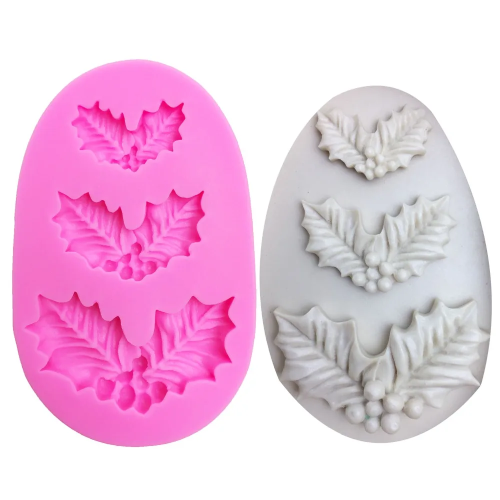 

3D Christmas leaves Shaped Soap silicone Mold making Chocolate Candy Cake Decoration tools Handmade Silica Gel Soap form