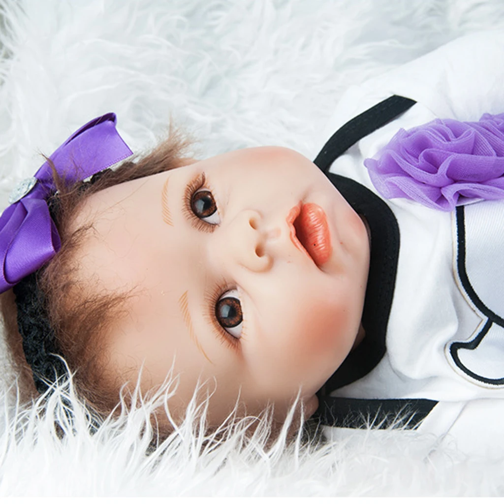 Real Life 22inch Reborn Baby Toddler Doll Newborn Size Fake Toddler Doll - Pure Mohair Hair and Hand-drawn Nails
