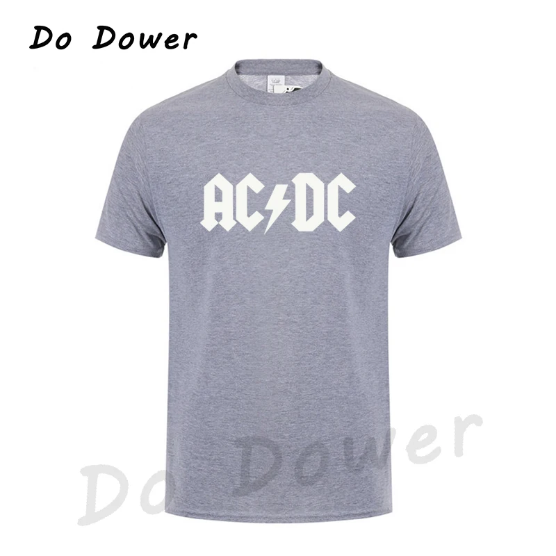 Новинка, Camisetas AC/DC Band Rock, Мужская футболка с графическим принтом Acdc, Повседневная футболка с круглым вырезом, хип-хоп, короткий рукав, хлопковый топ - Цвет: Gray 2