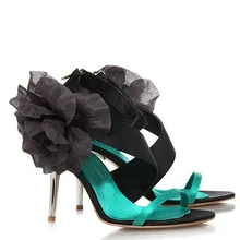 beautiful silk satin Appliques sexy 3 Inches high heels summer lady sandals Bridal Wedding Dress Shoes Bridesmaid Shoes