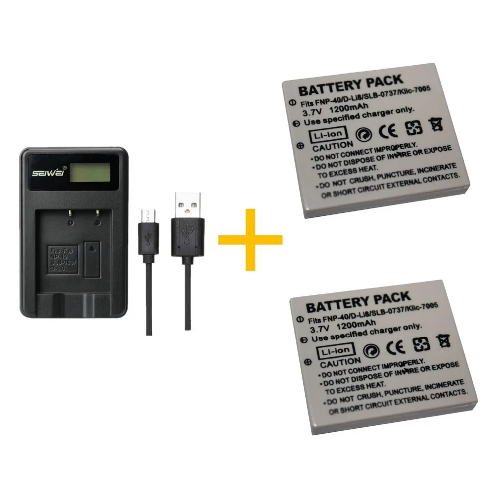 

2 pcs 1200mAh NP-40 NP40 Battery with single battery charger for FinePix 455 F10 F402 F455 F460 F470 F610 F650 F700 F710 F810