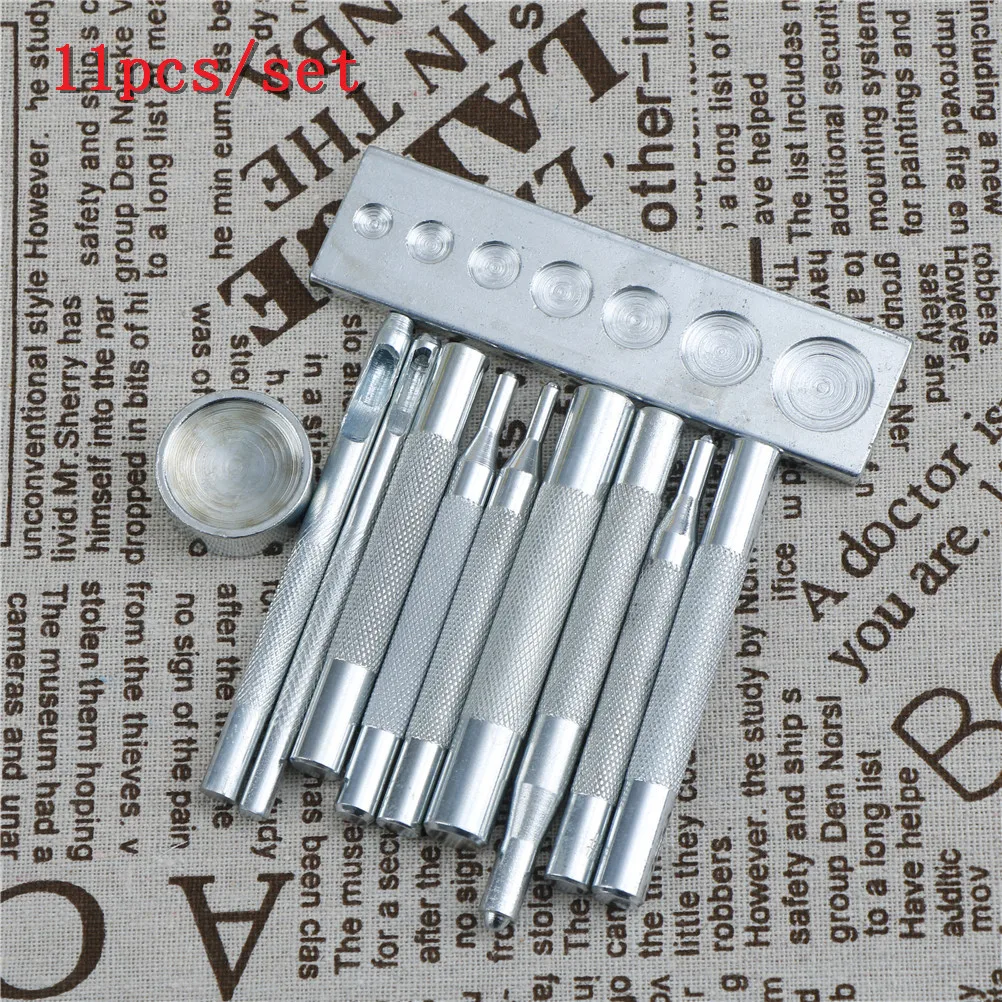 

New 2019 11pcs/set Puncher Paper Punching Hand Tool Leather Craft Tool Handmade Sewing Tools Round Hole Punch Leather Belt Band