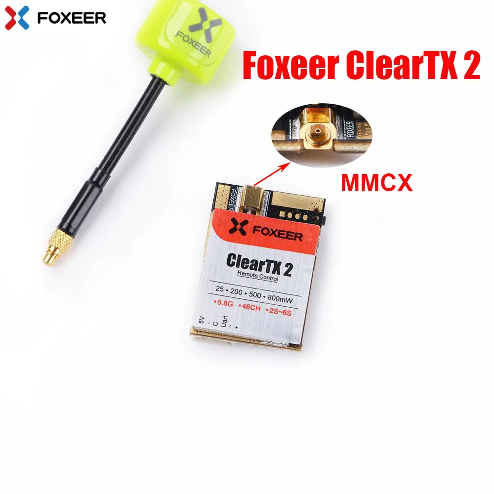 

Foxeer ClearTX 2 5.8G VTX 48CH 25/200/800mW Adjustable Transmitter Support 2-6S with Lollipop 2/ Pagoda Pro Antenna