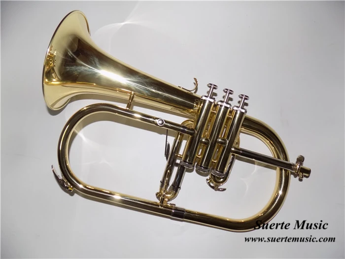 Bb ключ flugelhorn лаковая отделка Monel поршень чехол с мундштуком Flugel Horn Instrumento Musicais professionais