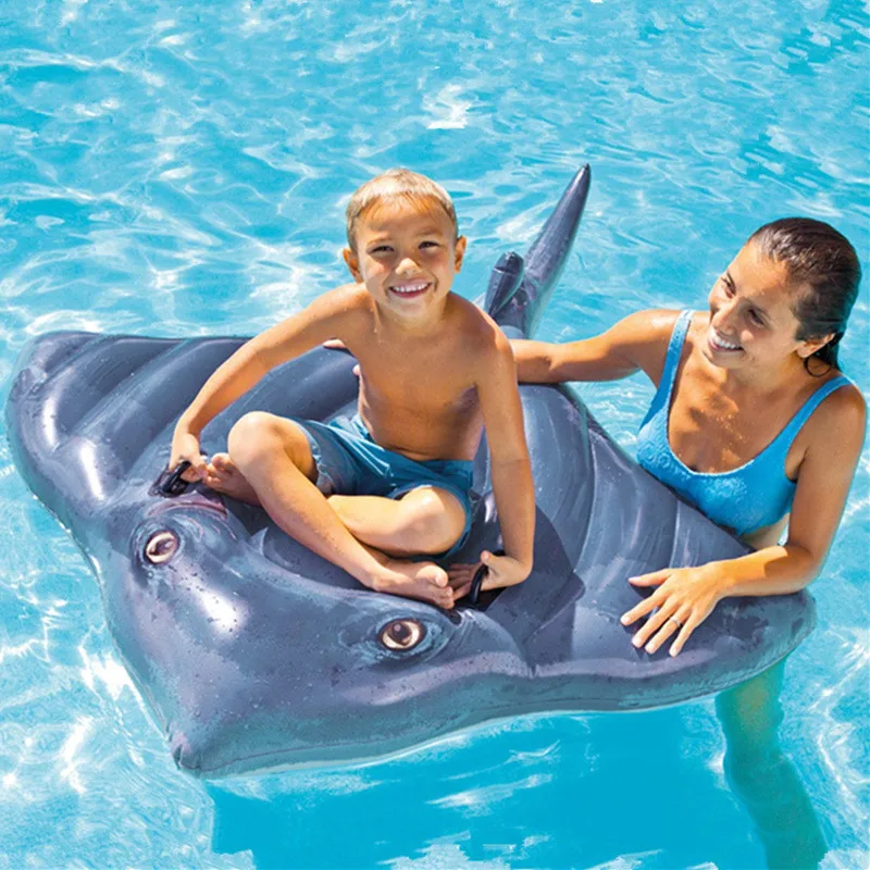 

Inflatable Animal Swimming Ring Pool Float Water Party Toys Boia Piscina Children Air Mattress PVC Material With Grip