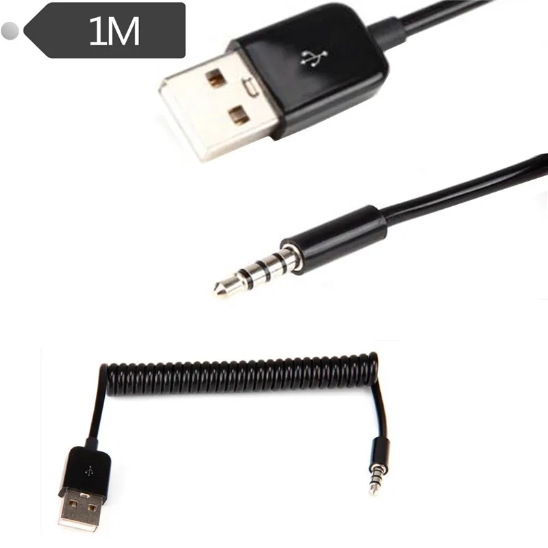 

3Ft Spiral Coiled USB A Male to ST 3.5 plug Cable