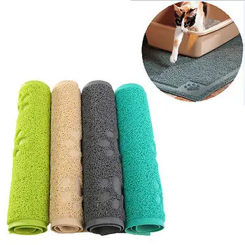 

Dog Puppy Paw Shape Placemat Pet Cat Dish Bowl Feeding Food PVC Mat Wipe Clean