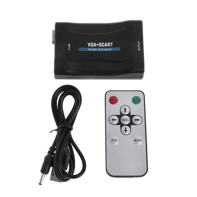 

HD Video Converter VGA to Scart Audio Scaler Adapter USB Cable TV DVD Box