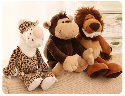 free shipping plush animals jungle tiger leopand lion giraffe toys kids gift birthday Christmas 8