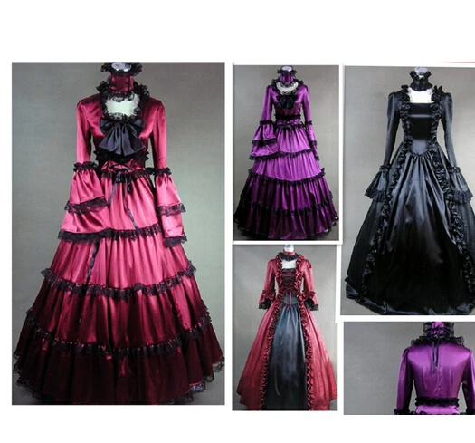 (GT011) New Arrival Women Half Sleeveless Gothic Victorian Lolita Prom Dress Ball Gown Fancy Dress Halloween Party Costume