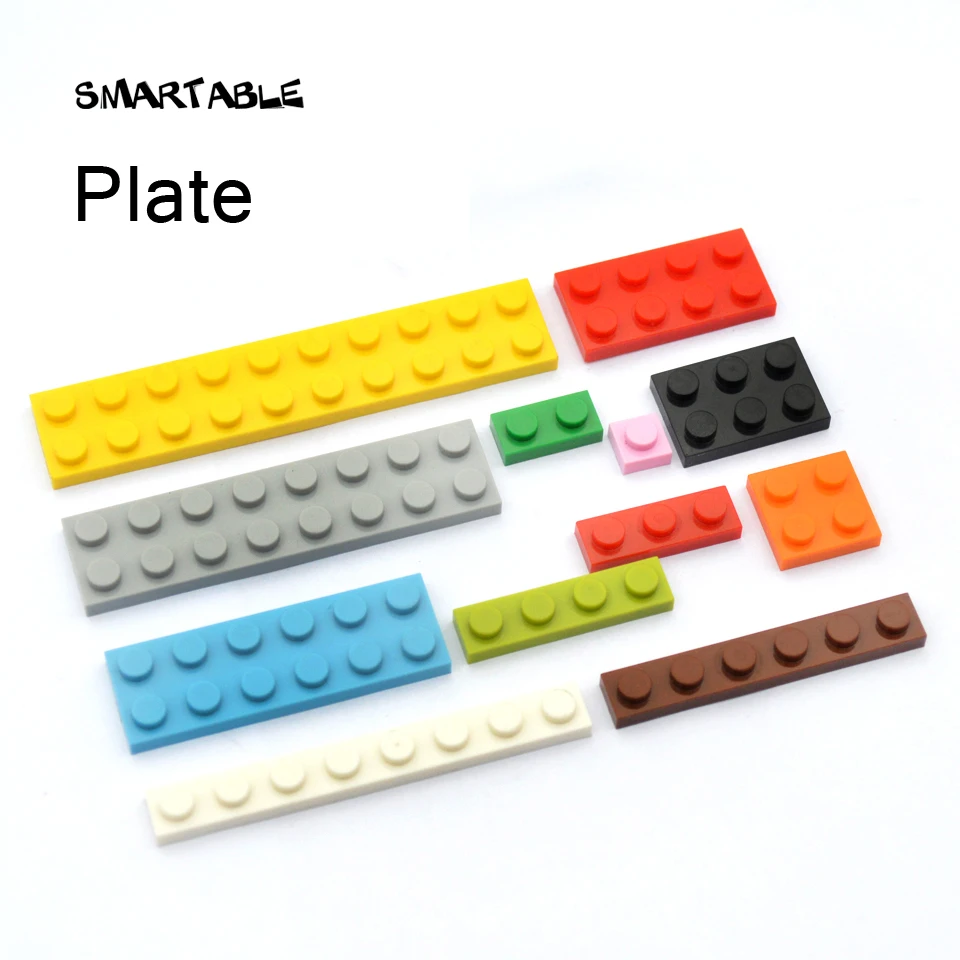 Smartable Plate Bricks Building Blocks parts DIY LOGO creative Toys Compatible Legoing minecrafted Toys Mixed colors 100g/lot